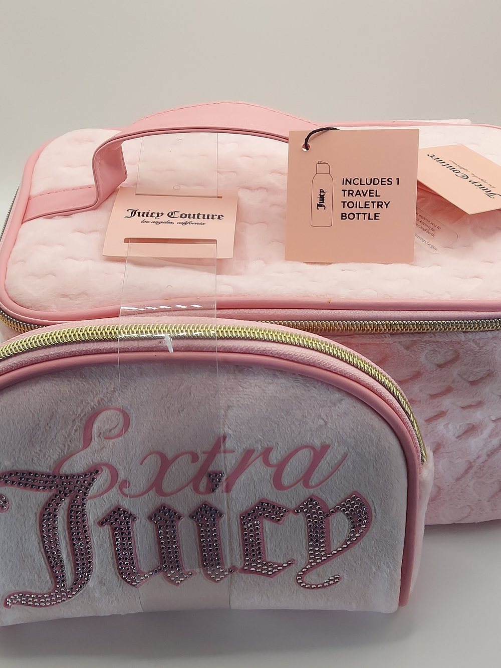 Juicy Couture Pink 'Extra Juicy' Travel Toiletry Bag Set